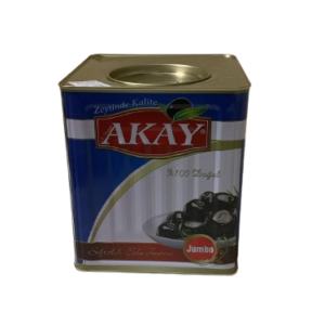 Akay Siyah Sele Zeytin Duble Boy (230-260 Kalibre) Teneke