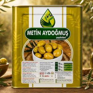 Aydoğmuş Süper Çizik Yeşil Zeytin (261-290 Kalibre) Net 10 kg Teneke